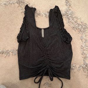 LF striped ruffled tank